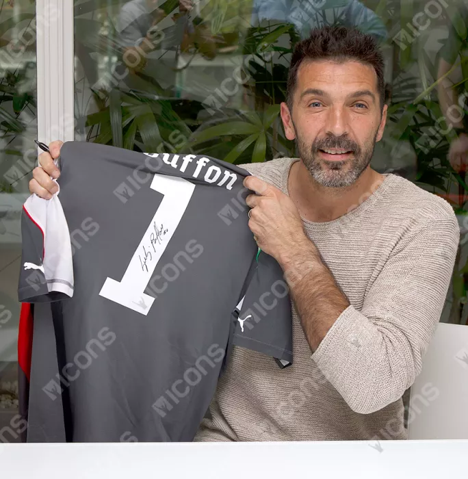 Icons Gianluigi Buffon Back Signed Italy 2010-12 Goalkeeper Shirt