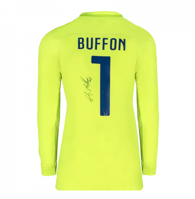 Icons Gianluigi Buffon Back Signed Italy 2014-15 Goalkeeper Shirt In Classic Frame