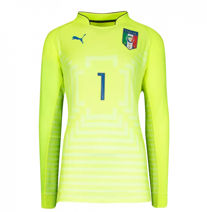 Icons Gianluigi Buffon Back Signed Italy 2014-15 Goalkeeper Shirt In Classic Frame
