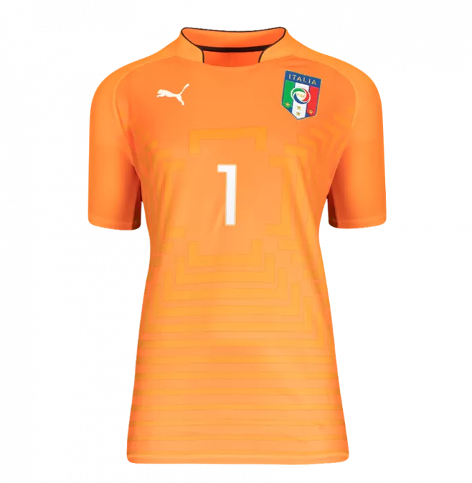 Icons Gianluigi Buffon Back Signed Italy 2014-15 Goalkeeper Shirt