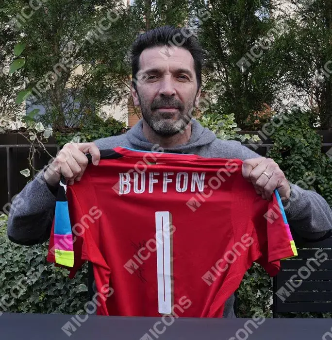 Icons Gianluigi Buffon Back Signed Italy 2016-17 Goalkeeper Shirt In Classic Frame