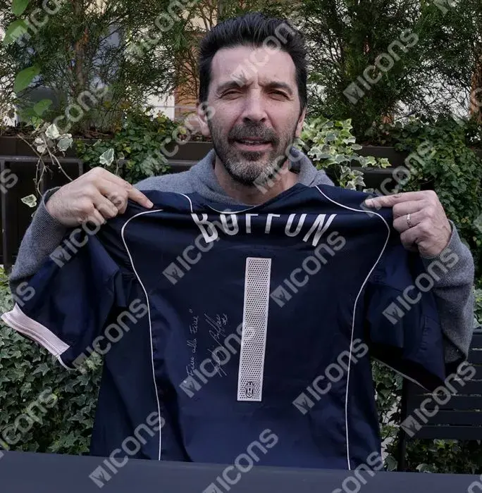 Icons Gianluigi Buffon Back Signed Juventus 2004-05 Away Shirt - 'Fino Alla Fine' Inscription