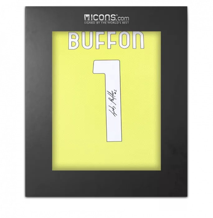 icons Gianluigi Buffon Back Signed Juventus 2020-21 Goalkeepers Shirt In Deluxe Packaging