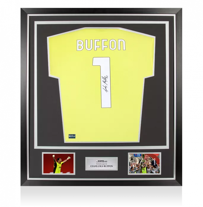 icons Gianluigi Buffon Back Signed Juventus 2020-21 Goalkeepers Shirt In Classic Frame