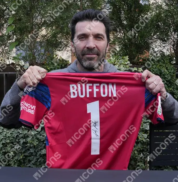 Icons Gianluigi Buffon Back Signed Parma 2021-22 Goalkeeper Shirt In Hero Frame: Option 1