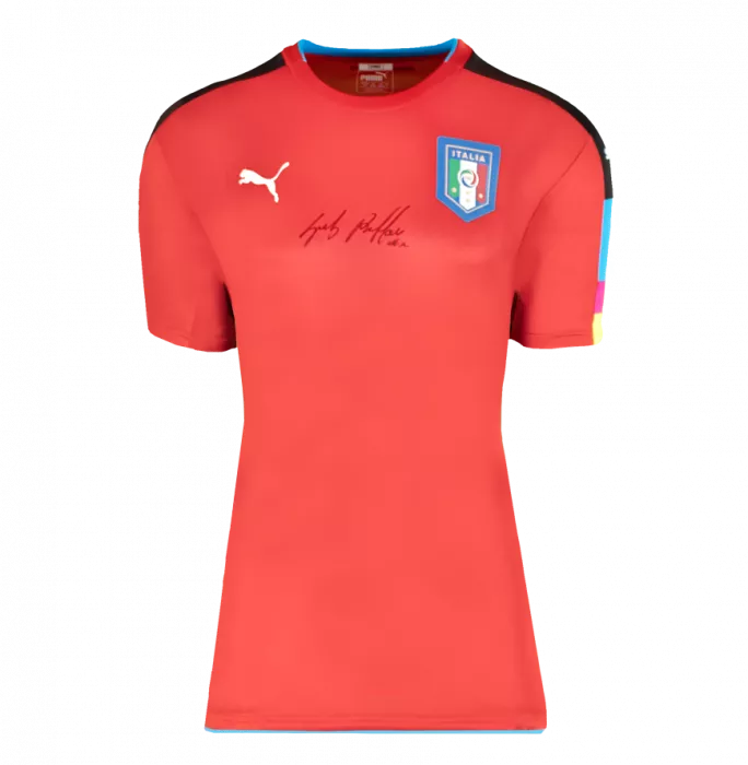 Icons Gianluigi Buffon Front Signed Italy 2016-17 Goalkeeper Shirt In Classic Frame