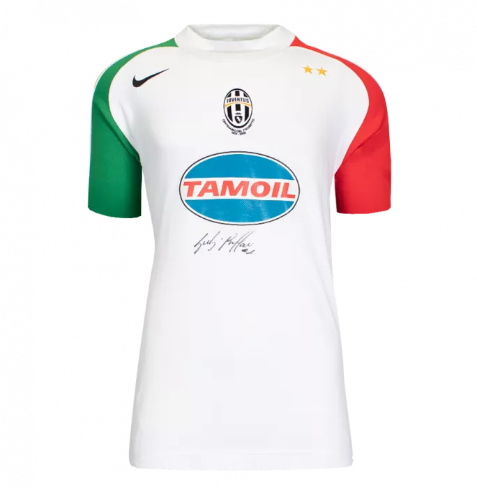 icons Gianluigi Buffon Front Signed White Juventus 2005-06 Goalkeeper Shirt