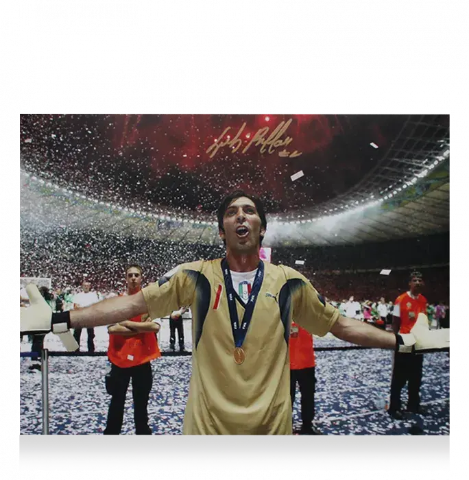 Icons Gianluigi Buffon Signed Italy Photo In Premium Photo Frame: 2006 FIFA World Cup Winner