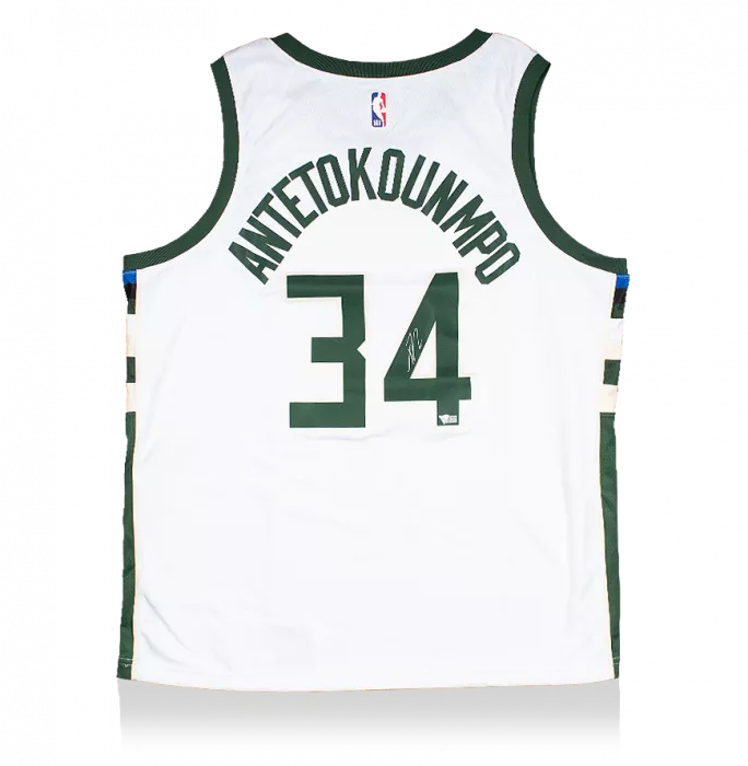 icons Giannis Antetokounmpo Signed Milwaukee Bucks White Swingman Jersey