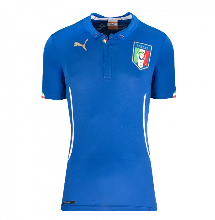 Icons Giorgio Chielini Back Signed Italy 2014-15 Home Shirt With Fan Style Number In Hero Frame: Option 1