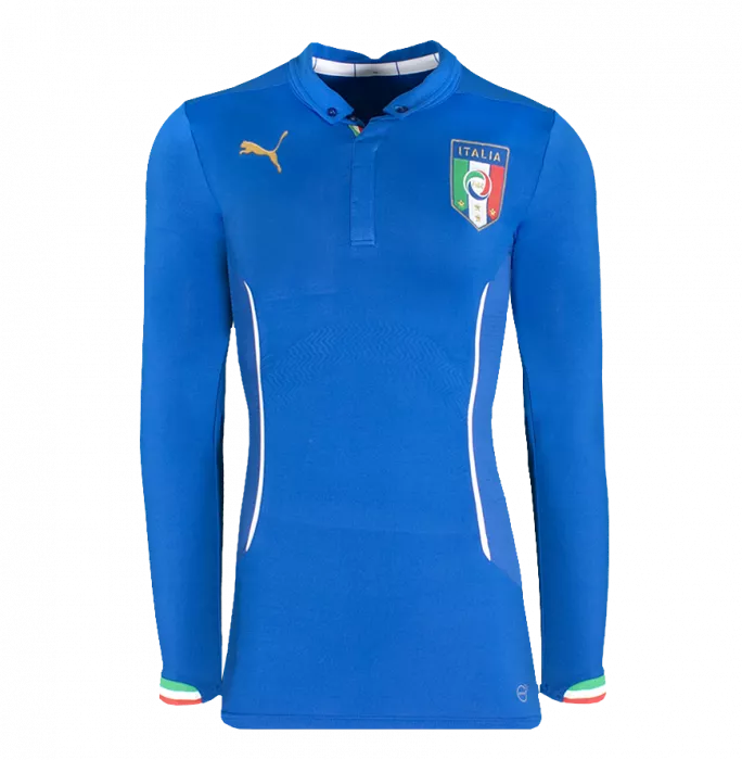 Icons Giorgio Chiellini Back Signed Italy 2014-15 Authentic Home Shirt - "It's Coming Rome " Inscription In Classic Frame
