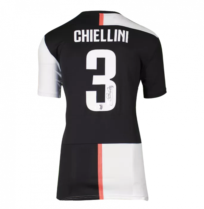 Icons Giorgio Chiellini Back Signed Juventus 2019-20 Home Shirt In Hero Frame: Option 1