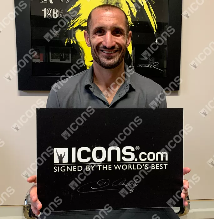 Icons Giorgio Chiellini Back Signed Juventus 2019-20 Home Shirt In Classic Frame