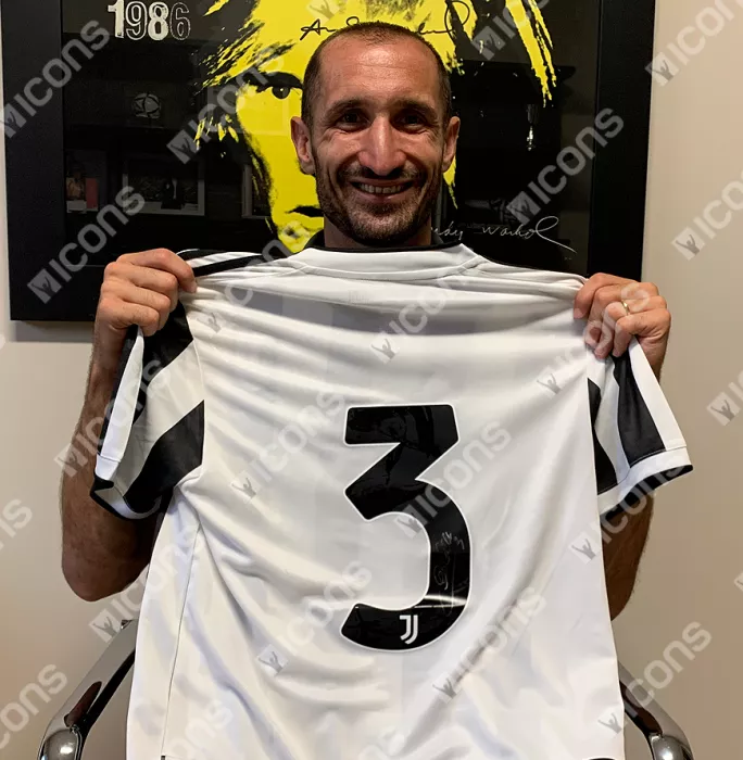 Icons Giorgio Chiellini Back Signed Juventus 2021-22 Home Shirt