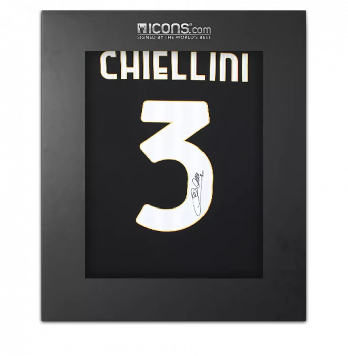 icons Giorgio Chiellini Back Signed Juventus 2023-24 Home Shirt In Deluxe Packaging