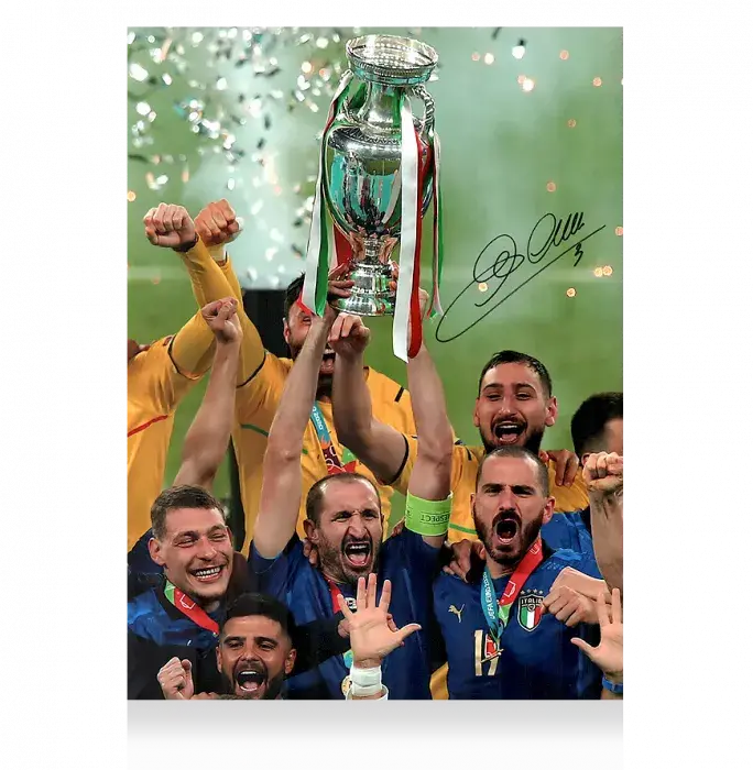 Icons Giorgio Chiellini Signed Italy Photo: UEFA EURO 2020 Winner