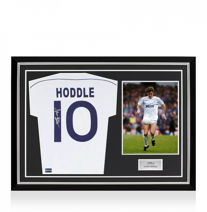 Icons Glenn Hoddle Back Signed Tottenham Hotspur 1986-87 Home Shirt In Hero Frame: Option 1