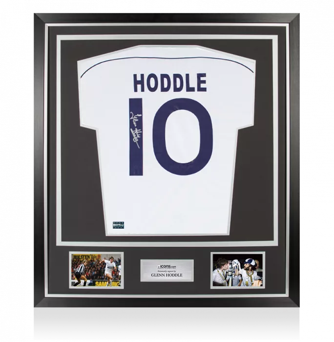 Icons Glenn Hoddle Back Signed Tottenham Hotspur 1986-87 Home Shirt In Classic Frame