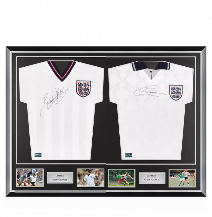 icons Glenn Hoddle & Chris Waddle Signed England Shirts In Classic Dual Frame