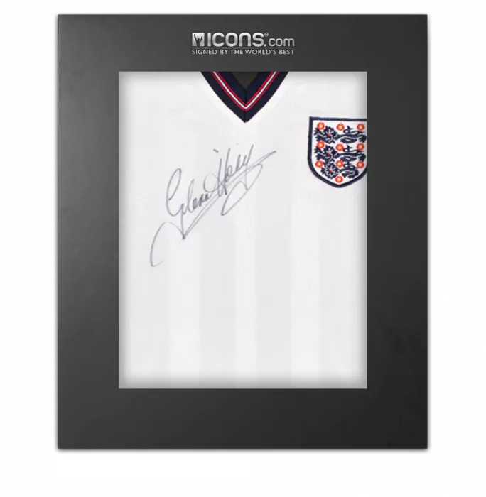 icons Glenn Hoddle Front Signed England 1986 Home Shirt In Deluxe Packaging