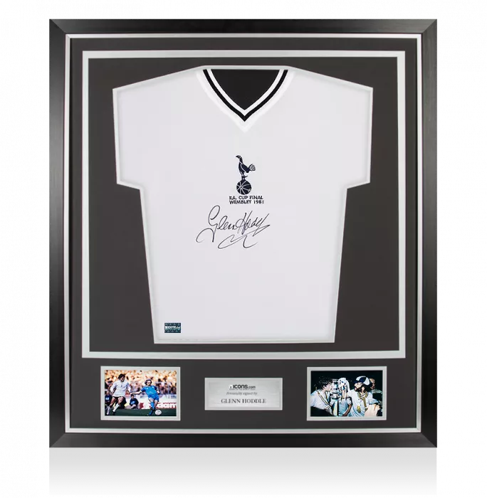 icons Glenn Hoddle Front Signed Tottenham Hotspur Home Shirt: 1981 FA Cup Winners Special Edition In Classic Frame