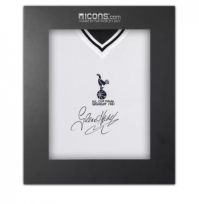 icons Glenn Hoddle Front Signed Tottenham Hotspur Home Shirt: 1981 FA Cup Winners Special Edition In Deluxe Packaging