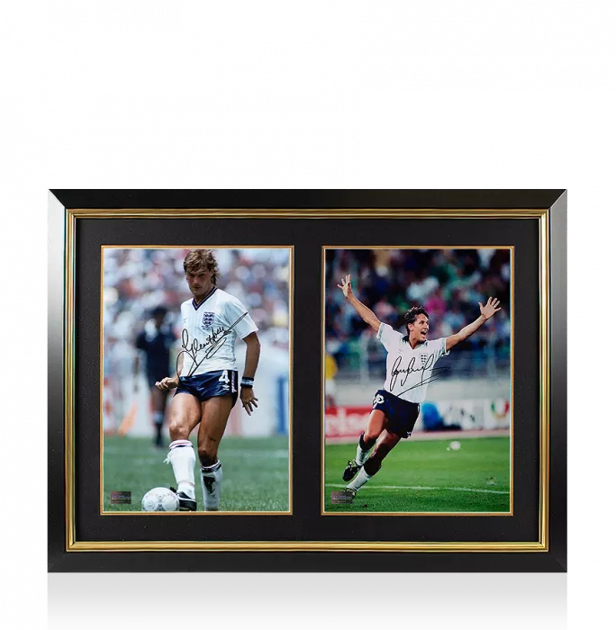 icons Glenn Hoddle & Gary Lineker Signed England Photos In Dual Photo Frame