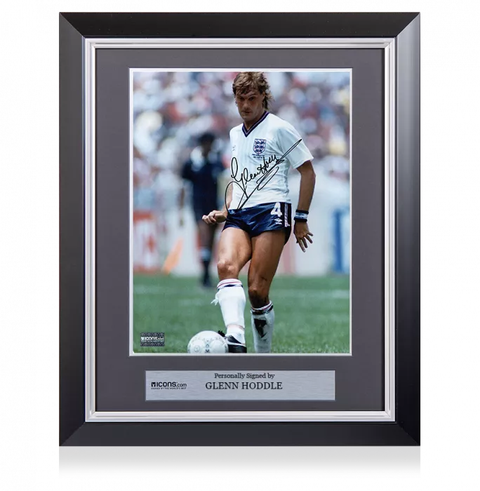 Icons Glenn Hoddle Signed And Framed England Photo: 1986 FIFA World Cup