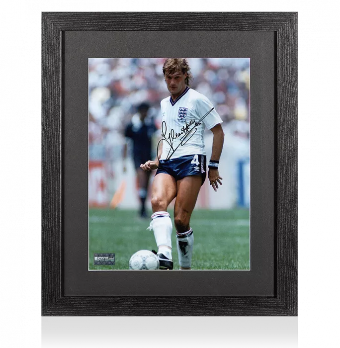 icons Glenn Hoddle Signed England Photo In Black Wooden Frame: 1986 FIFA World Cup
