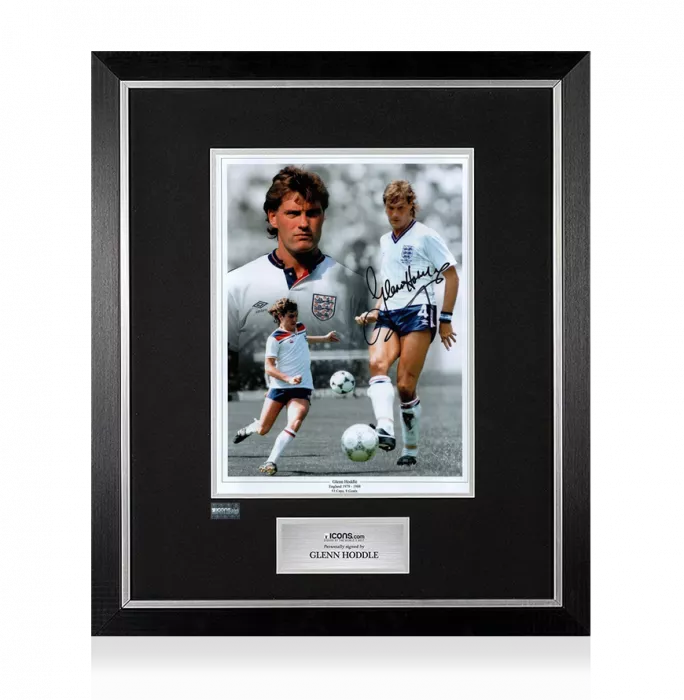 icons Glenn Hoddle Signed Photo In Premium Photo Frame: England Icon