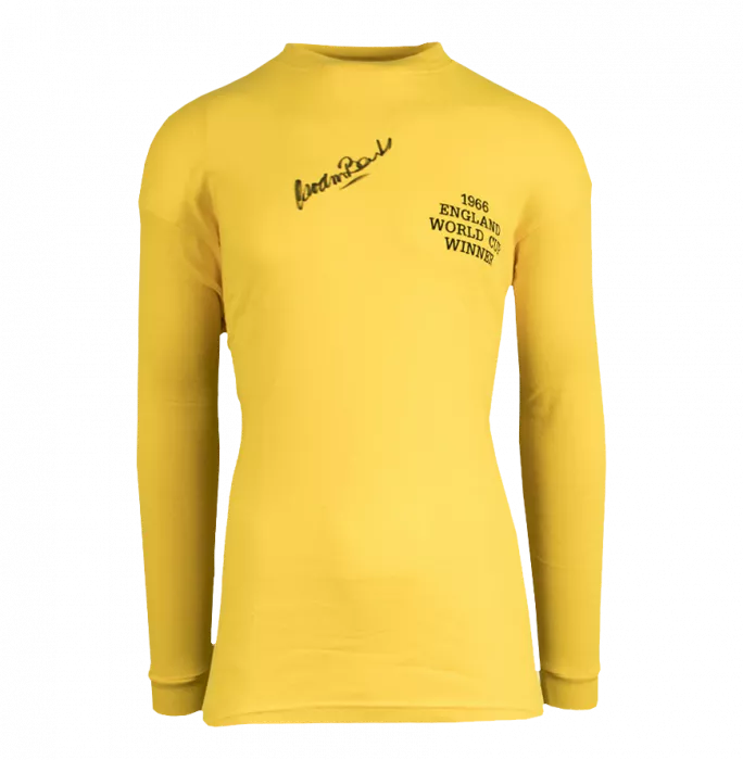 Icons Gordon Banks Official 1966 FIFA World Cup™ Front Signed And Hero Framed Yellow England Goalkeeper Shirt: 1966 Winner's Edition