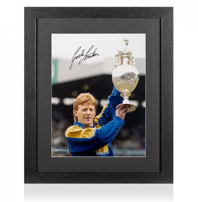 Icons Gordon Strachan Signed Leeds United Photo In Black Wooden Frame: English Champion