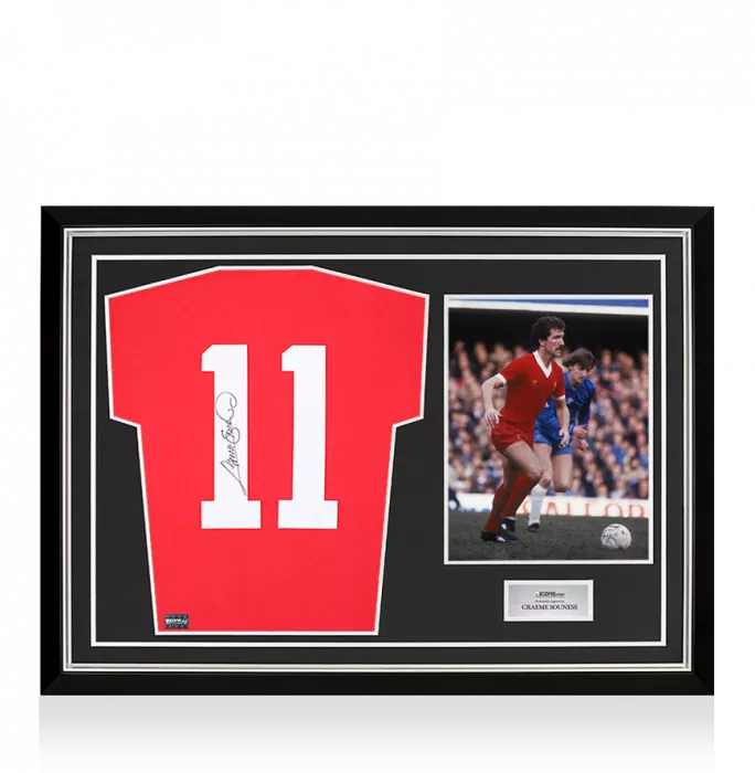 icons Graeme Souness Back Signed Liverpool 1978 Home Shirt In Hero Frame: Option 1
