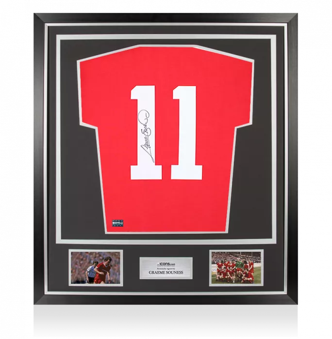 icons Graeme Souness Back Signed Liverpool 1978 Home Shirt In Classic Frame