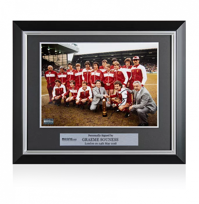 icons Graeme Souness Signed and Framed Liverpool Photo