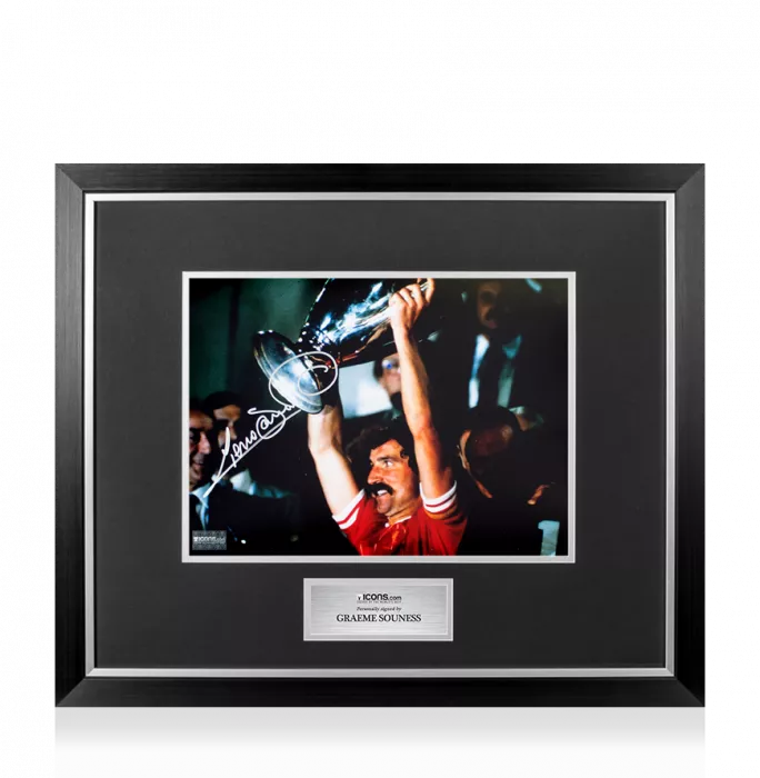icons Graeme Souness Signed Liverpool FC Photo In Premium Photo Frame: 1984 European Cup Winner