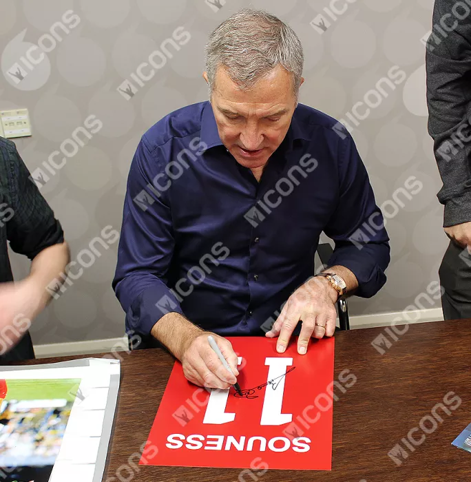 Icons Graeme Souness Signed Liverpool Shirt Print In Black Wooden Frame: Limited Edition 'Souness 11'