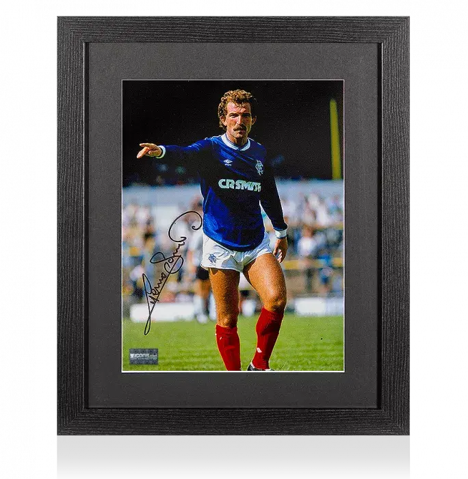 Icons Graeme Souness Signed Rangers Photo In Black Wooden Frame