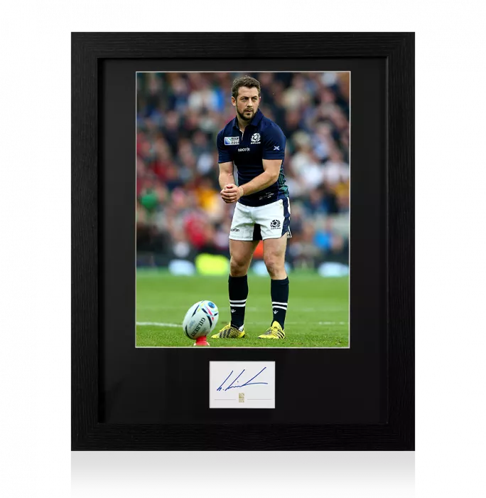 icons Greig Laidlaw Signed Rugby World Cup 2015 Card and Scotland Photo Frame