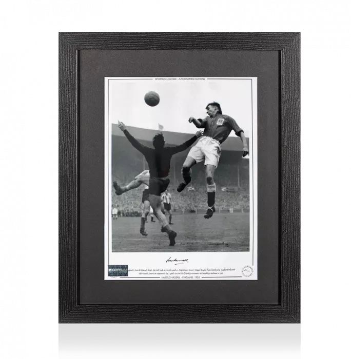 icons Harold Hassall Signed England Photo In Black Wooden Frame: v Argentina Photo 1951