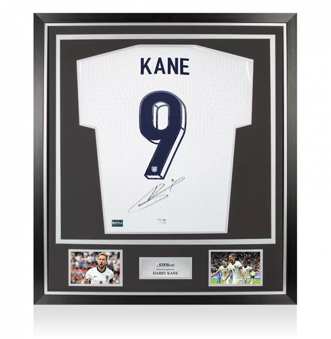 icons Harry Kane Back Signed England 2024 Home Shirt In Classic Frame