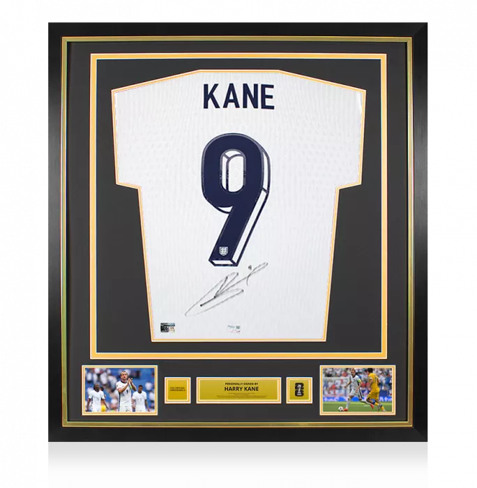 Icons Harry Kane Official 2026 FIFA World Cup™ Back Signed And Framed England 2024 Home Shirt