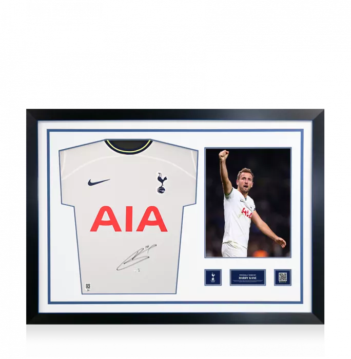 Icons Harry Kane Official Tottenham Hotspur Front Signed And Framed 2022-23 Home Shirt