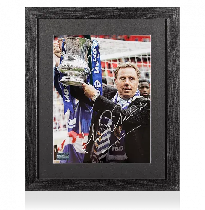 Icons Harry Redknapp Signed Portsmouth Photo In Black Wooden Frame: 2008 FA Cup Winner