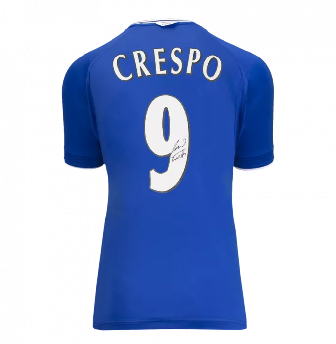 Icons Hernan Crespo Back Signed Chelsea 2000 Home Shirt In Hero Frame: Option 1