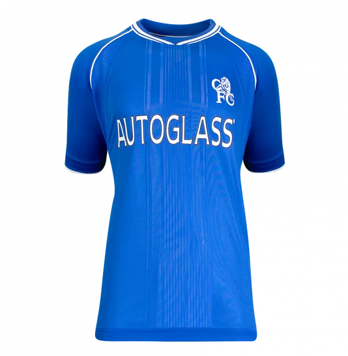Icons Hernan Crespo Back Signed Chelsea 2000 Home Shirt In Hero Frame: Option 1