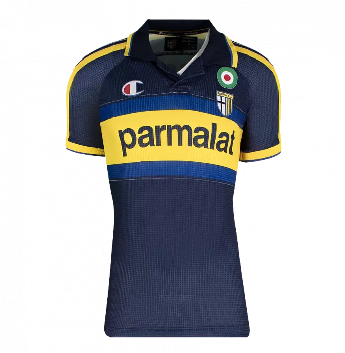 Icons Hernan Crespo Back Signed Parma 1999-00 Third Shirt With Fan Style Number In Classic Frame