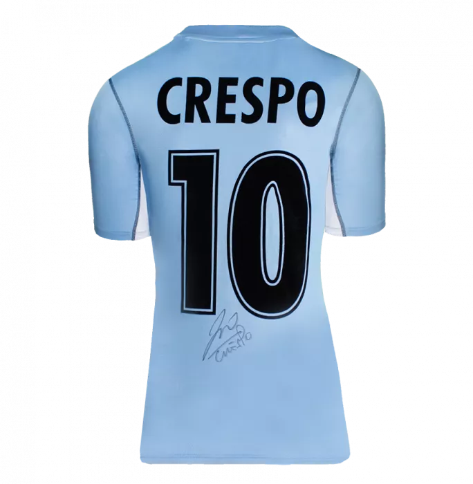 Icons Hernan Crespo Back Signed SS Lazio 2001-02 Home Shirt In Classic Frame