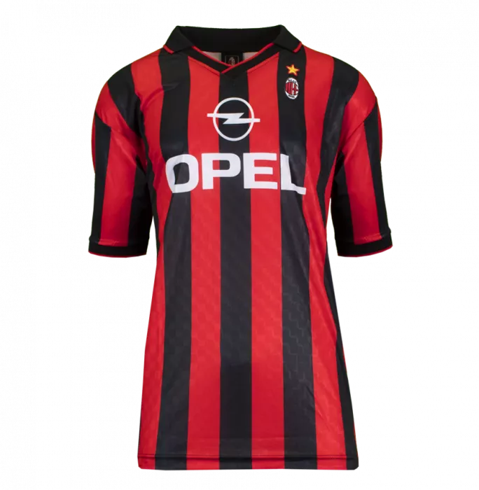 Icons Hernan Crespo Official AC Milan Back Signed And Framed Retro Shirt With Fan Style Numbers
