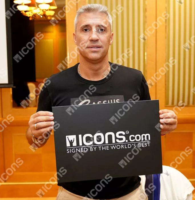 Icons Hernan Crespo Official AC Milan Signed And Framed Photo: Celebration